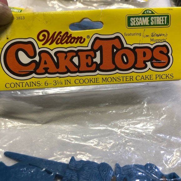 4 Packages of Wilton Vintage Cookie Monster Cake Toppers Picks 24 total - Picture 9 of 10